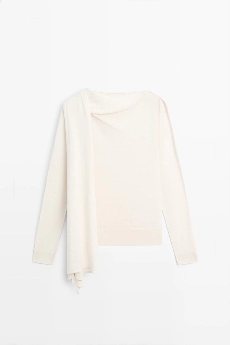 Джемпер из вязаного шелкового микса с шарфом - studio