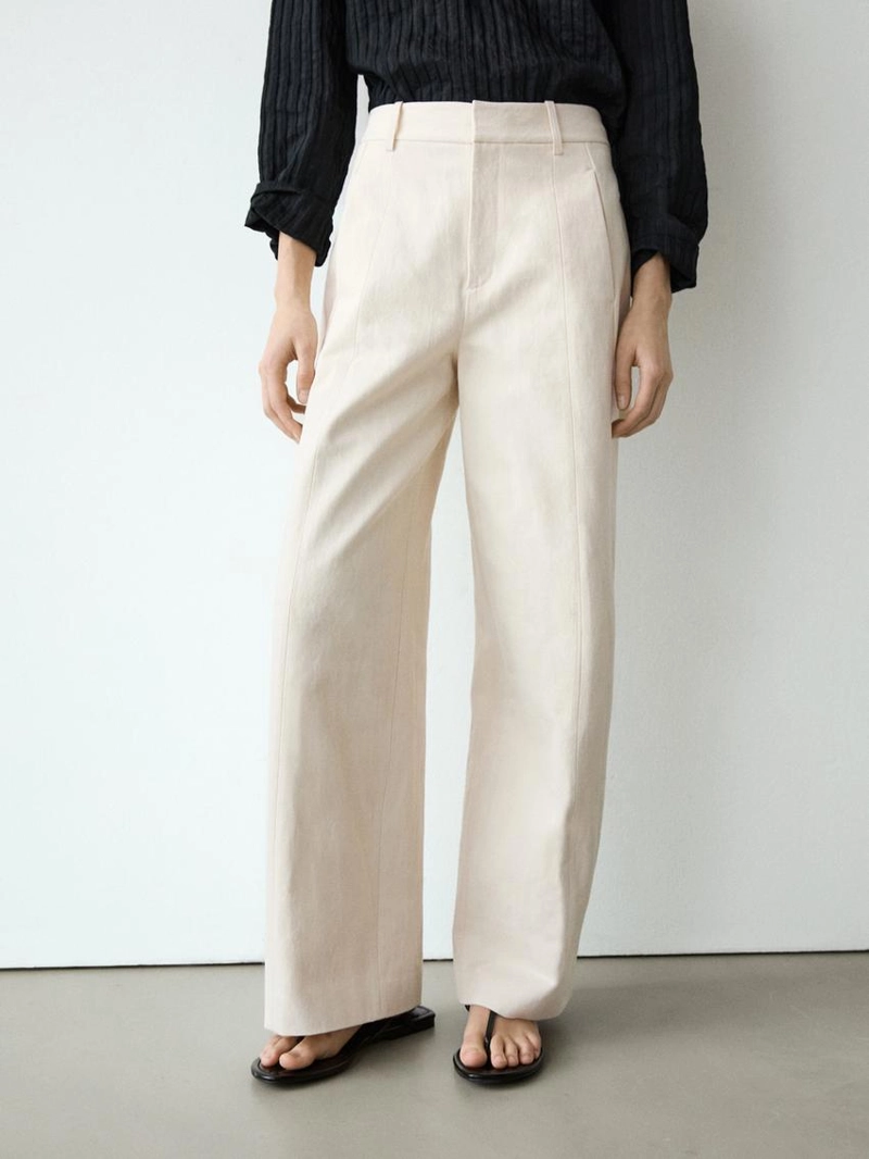 Брюки linen and cotton barrel fit