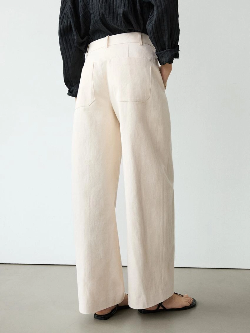 Брюки linen and cotton barrel fit