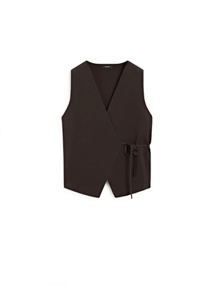 Купить Massimo Dutti Жилет вязаный с завязками