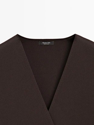 BROWN | 5729/530/700 - Massimo Dutti Жилет вязаный с завязками