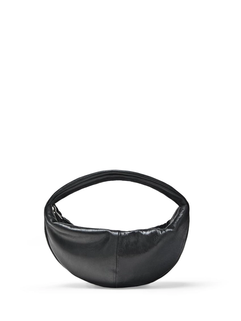 Сумка мини-полумесяц из кожи нубука