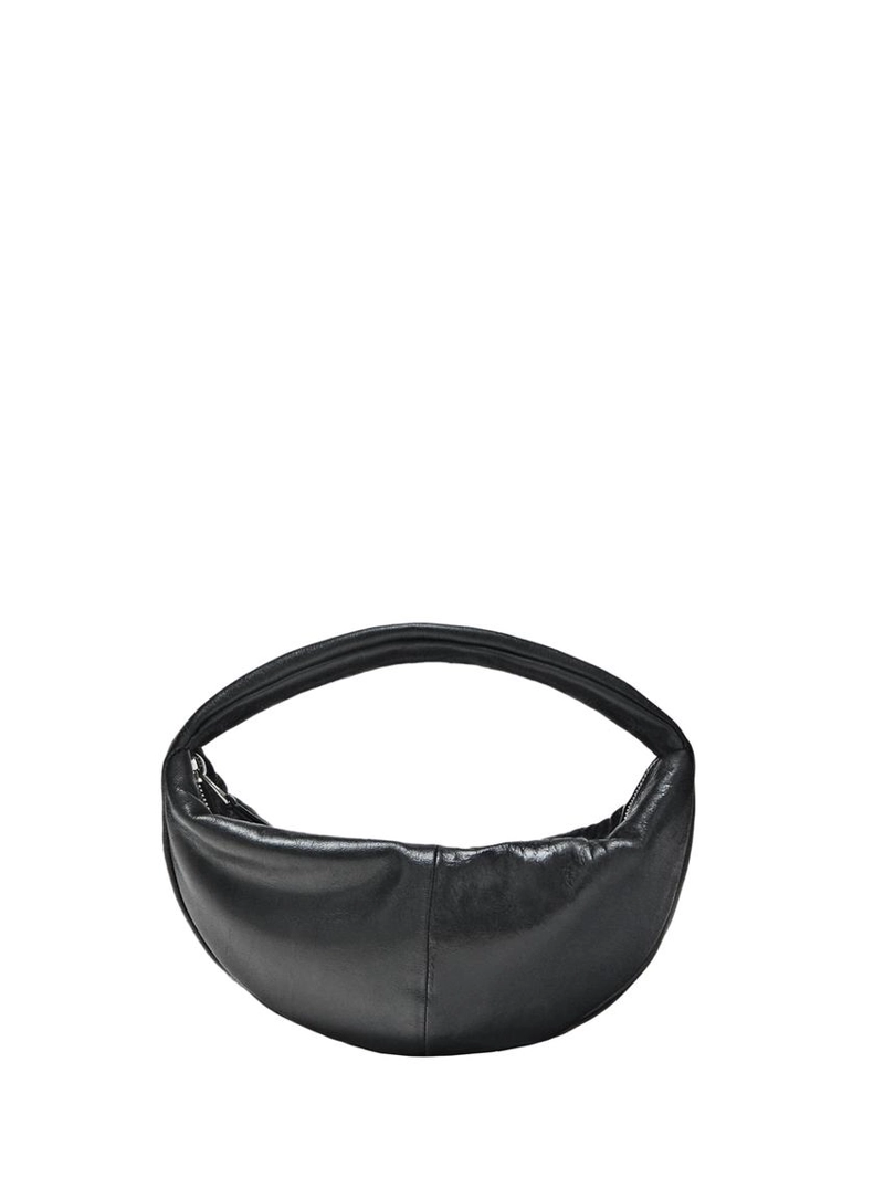 Сумка мини-полумесяц из кожи нубука