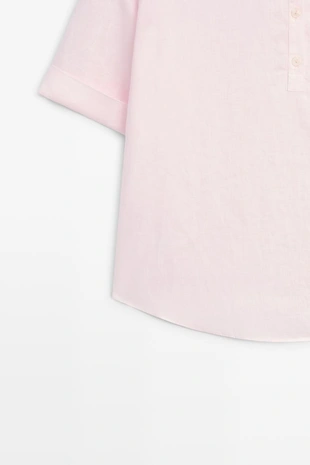 Купить Massimo Dutti Блузка из льна с воротником-поло