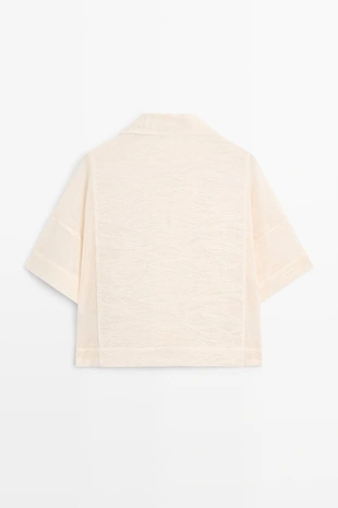 WHITE | 5193/993/250 - Massimo Dutti Поло из 100% хлопка с вышивкой