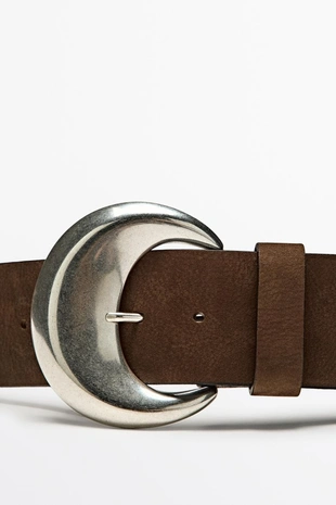 Ремень из замши с деталями пряжки- Заказать в России