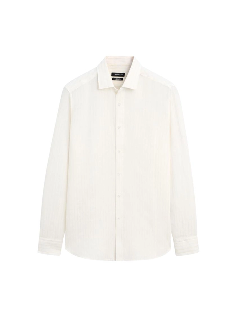 Рубашка из 100% льна с прекрасной полосатой отделкой