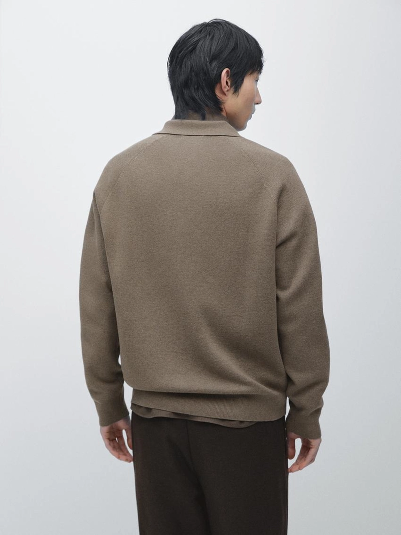 Кардиган с молнией из хлопкового микса