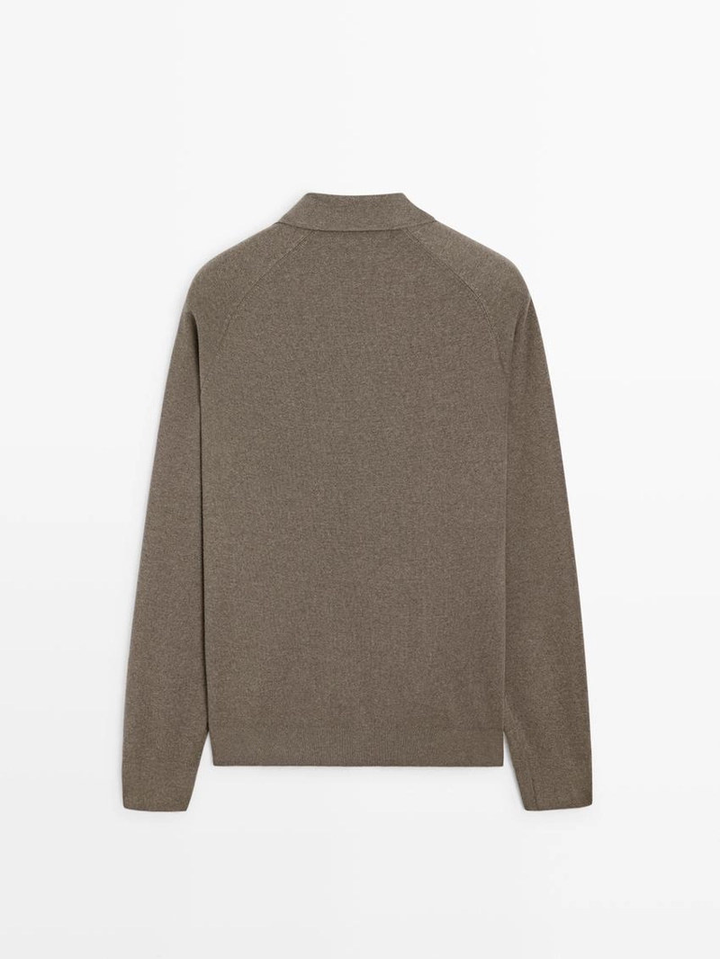 Кардиган с молнией из хлопкового микса