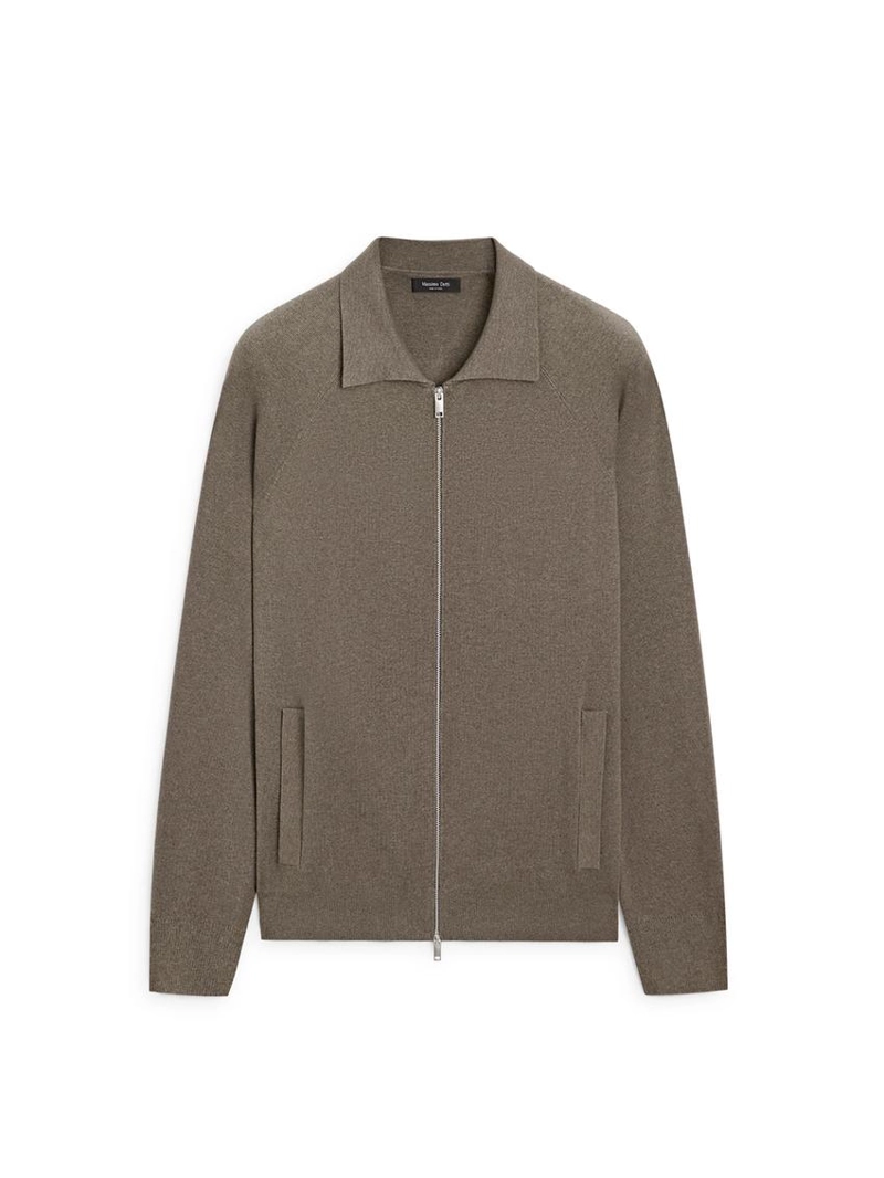 Кардиган с молнией из хлопкового микса