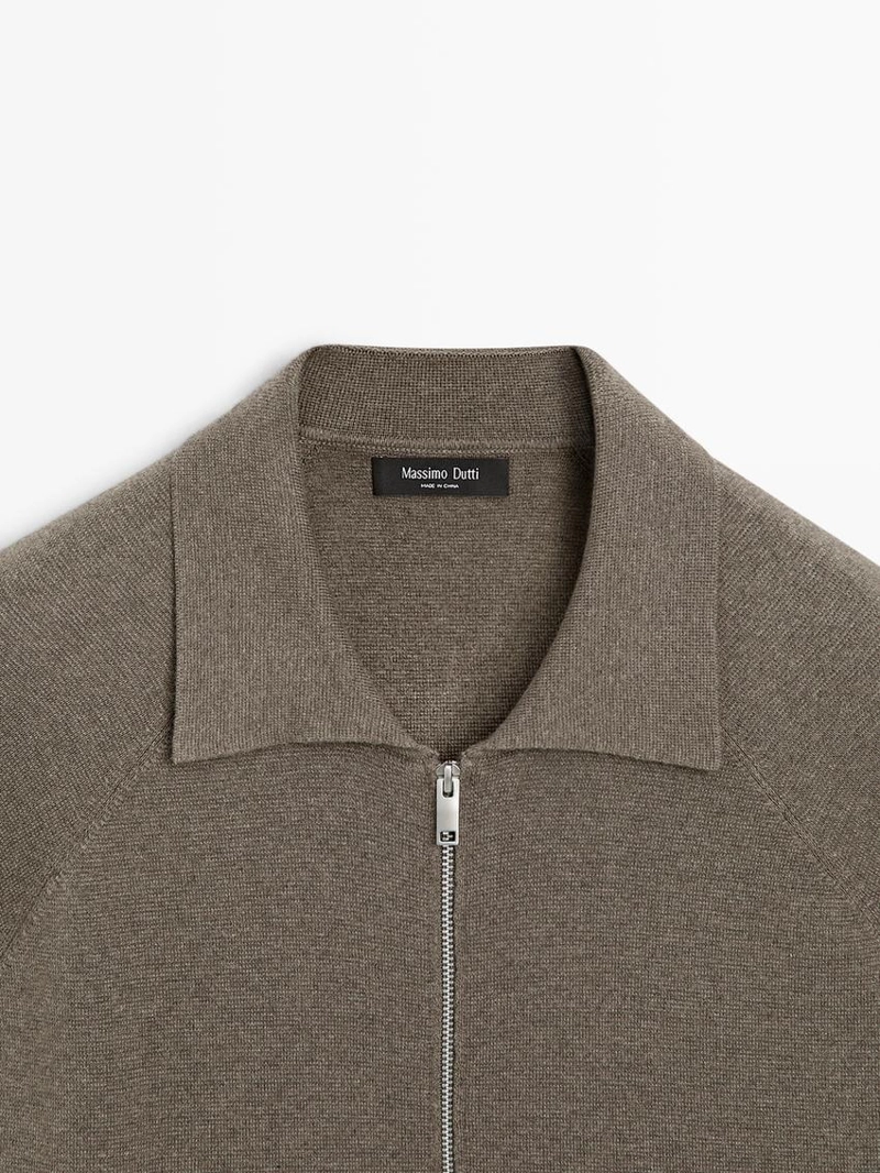 Кардиган с молнией из хлопкового микса