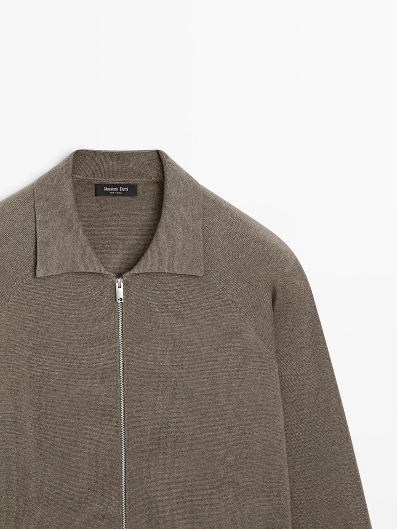 Кардиган с молнией из хлопкового микса