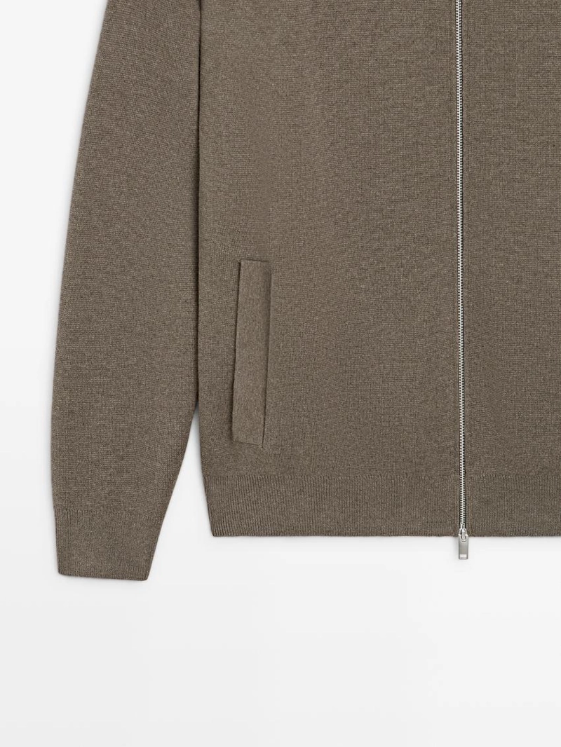 Кардиган с молнией из хлопкового микса