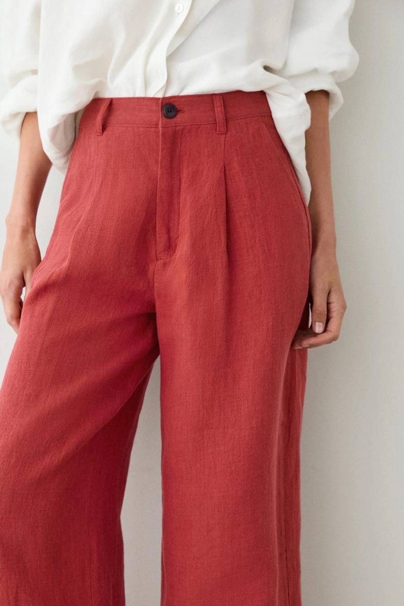Брюки из льна свободного кроя