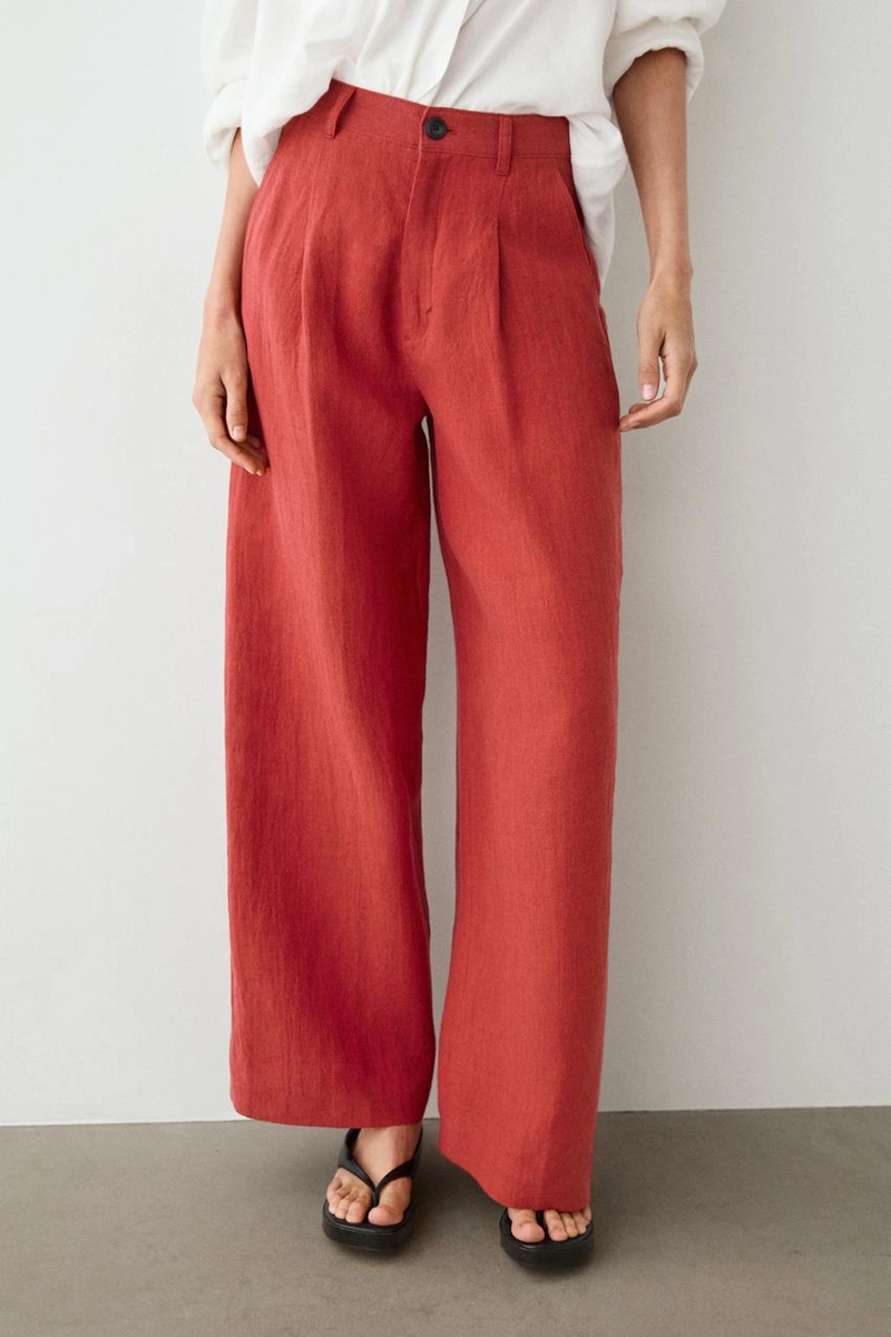 Брюки из льна свободного кроя