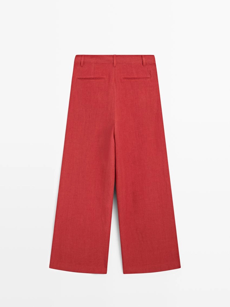 Брюки из льна свободного кроя