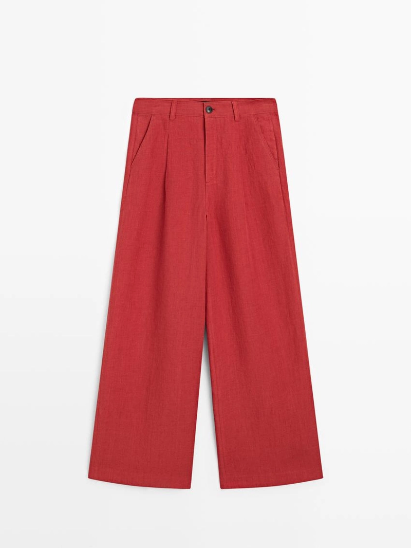 Брюки из льна свободного кроя