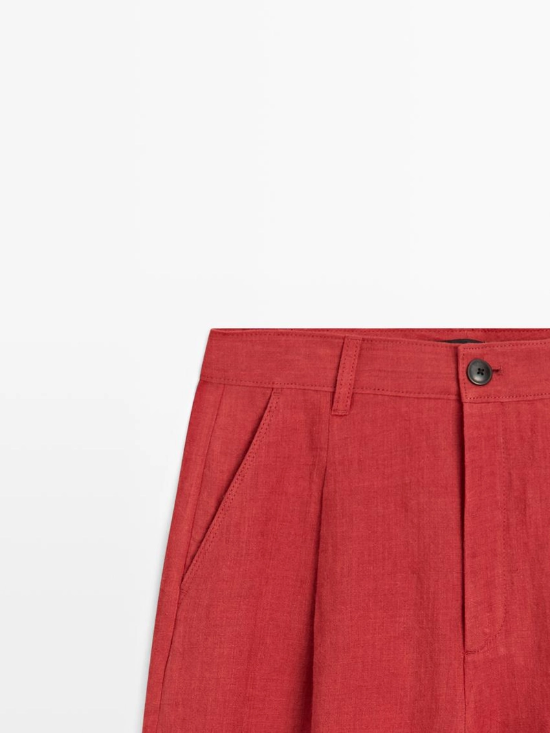 Брюки из льна свободного кроя