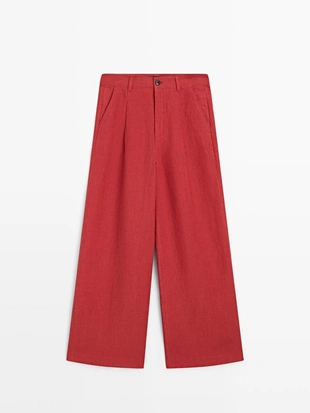 Брюки из льна свободного кроя- Заказать в России