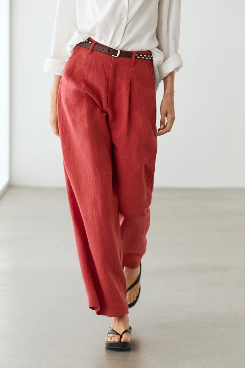 Брюки из льна свободного кроя