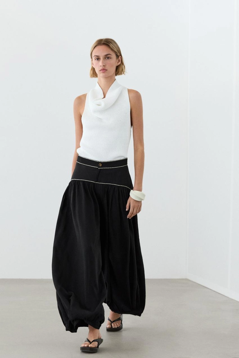 Брюки с контрастным швом