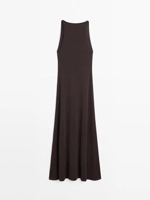 Платье миди с расклешенным v-образным вырезом- Заказать в России