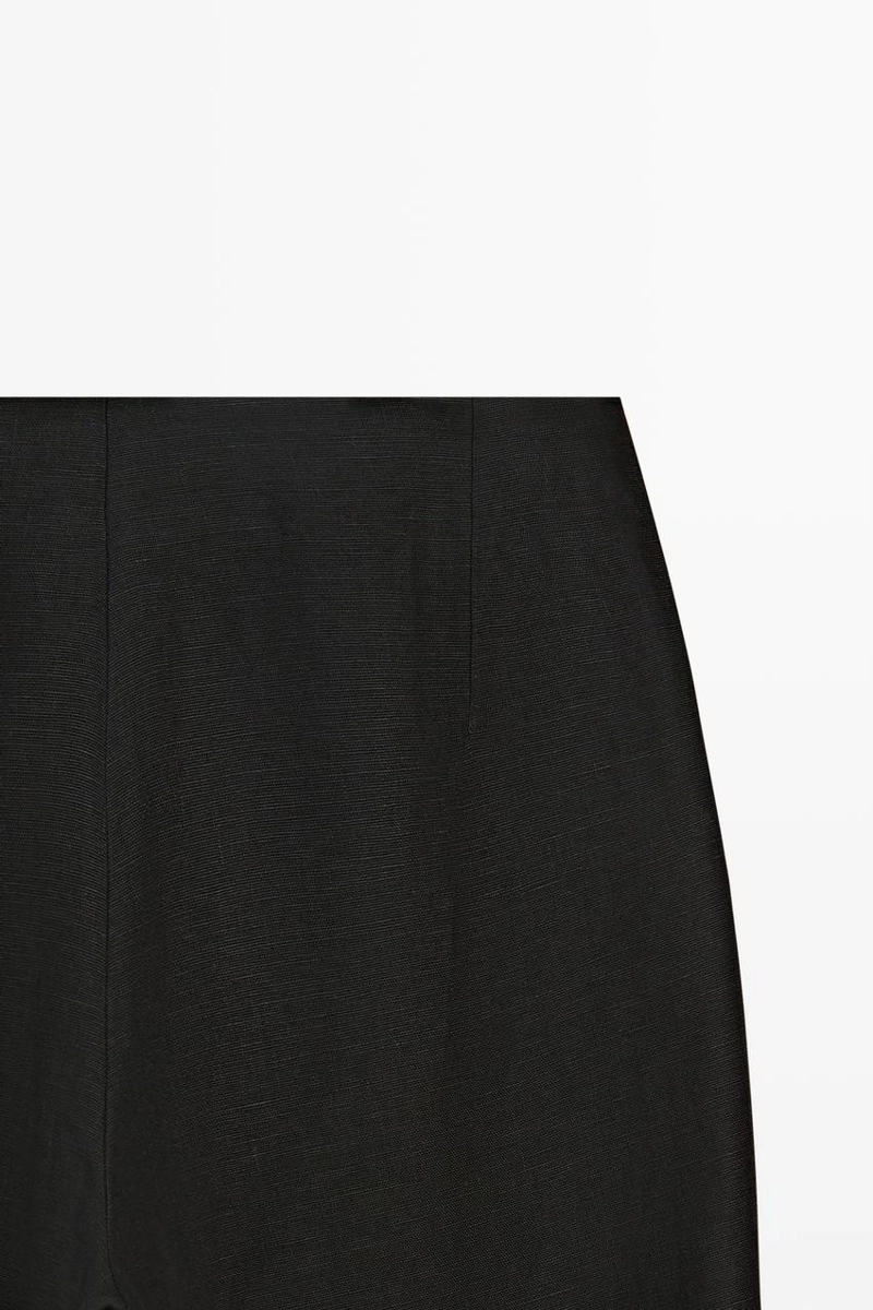 Прямые льняные брюки со свободным кроем