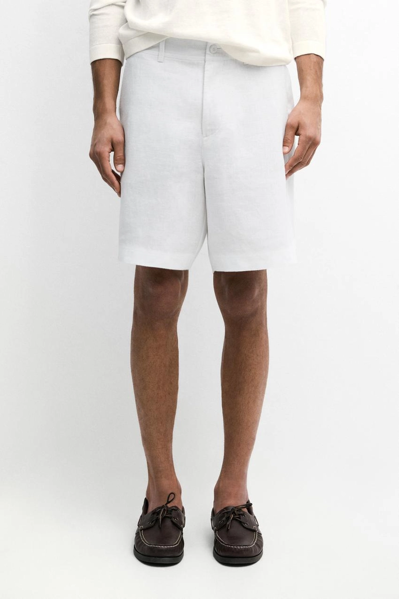Шорты-бермуды из 100% льна