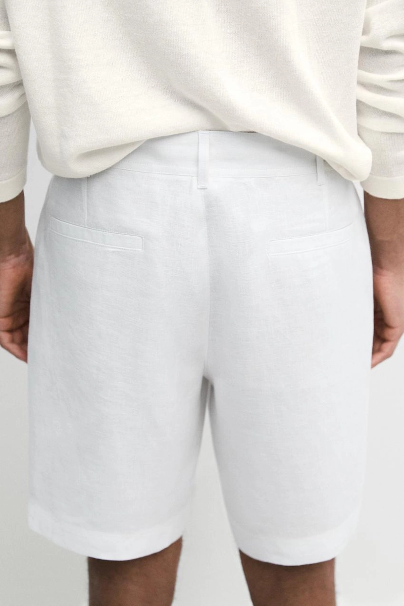 Шорты-бермуды из 100% льна