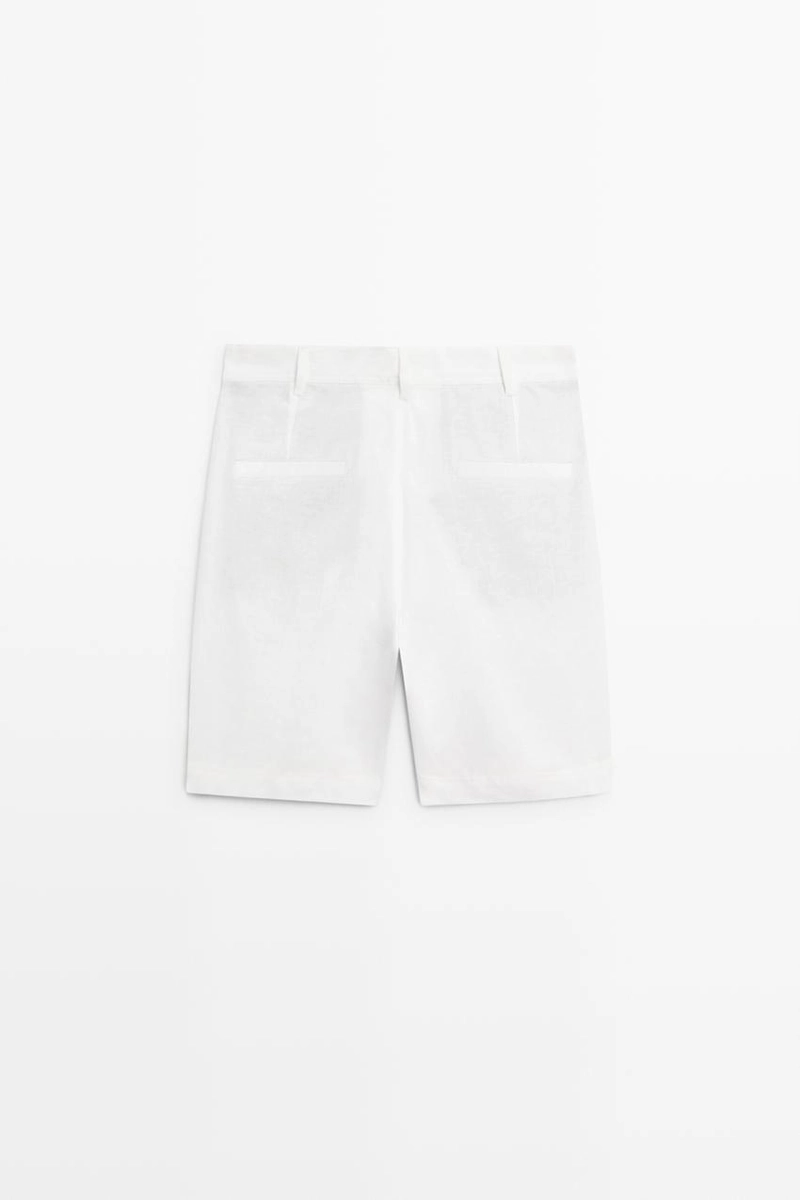 Шорты-бермуды из 100% льна