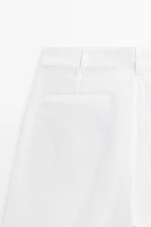 Шорты-бермуды из 100% льна- Заказать в России