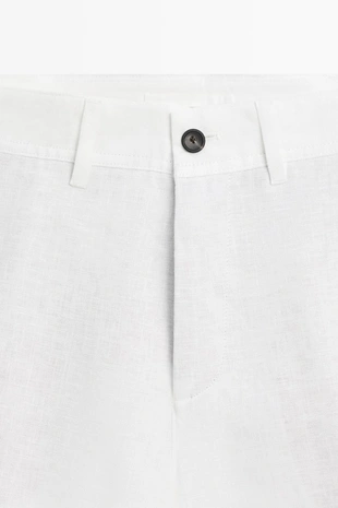 Шорты-бермуды из 100% льна- Заказать в России