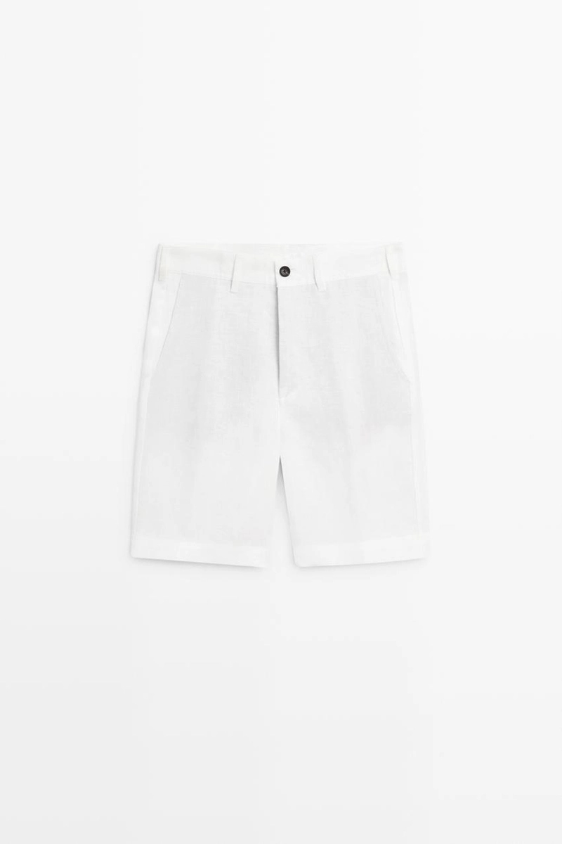 Шорты-бермуды из 100% льна