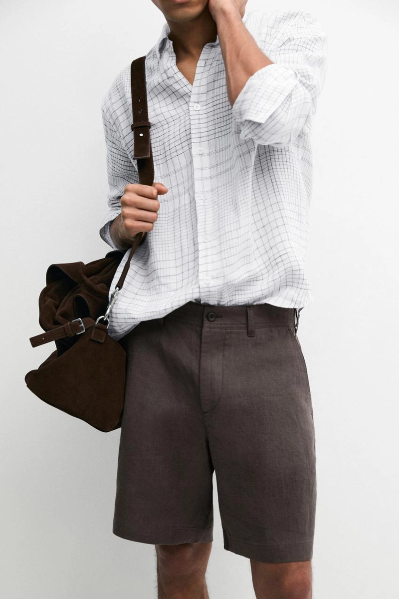 100% льняные короткие бермуды