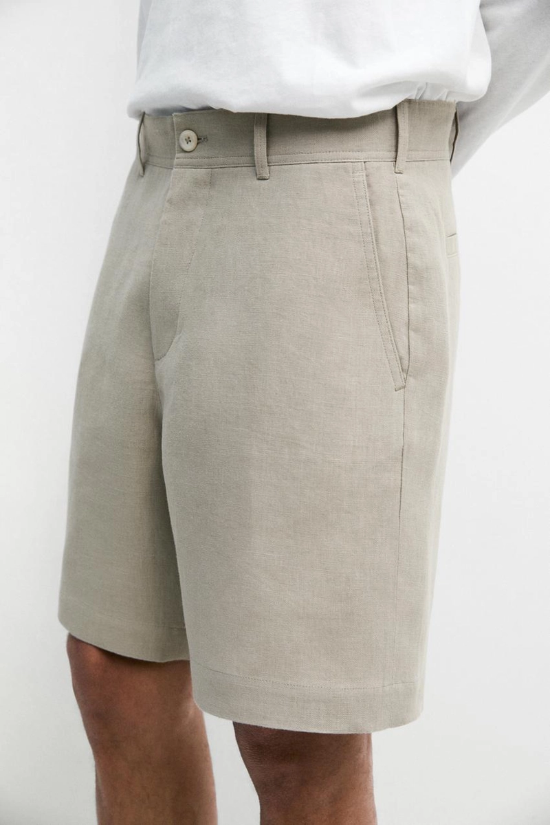 Шорты-бермуды из 100% льна