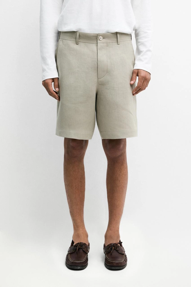 Шорты-бермуды из 100% льна