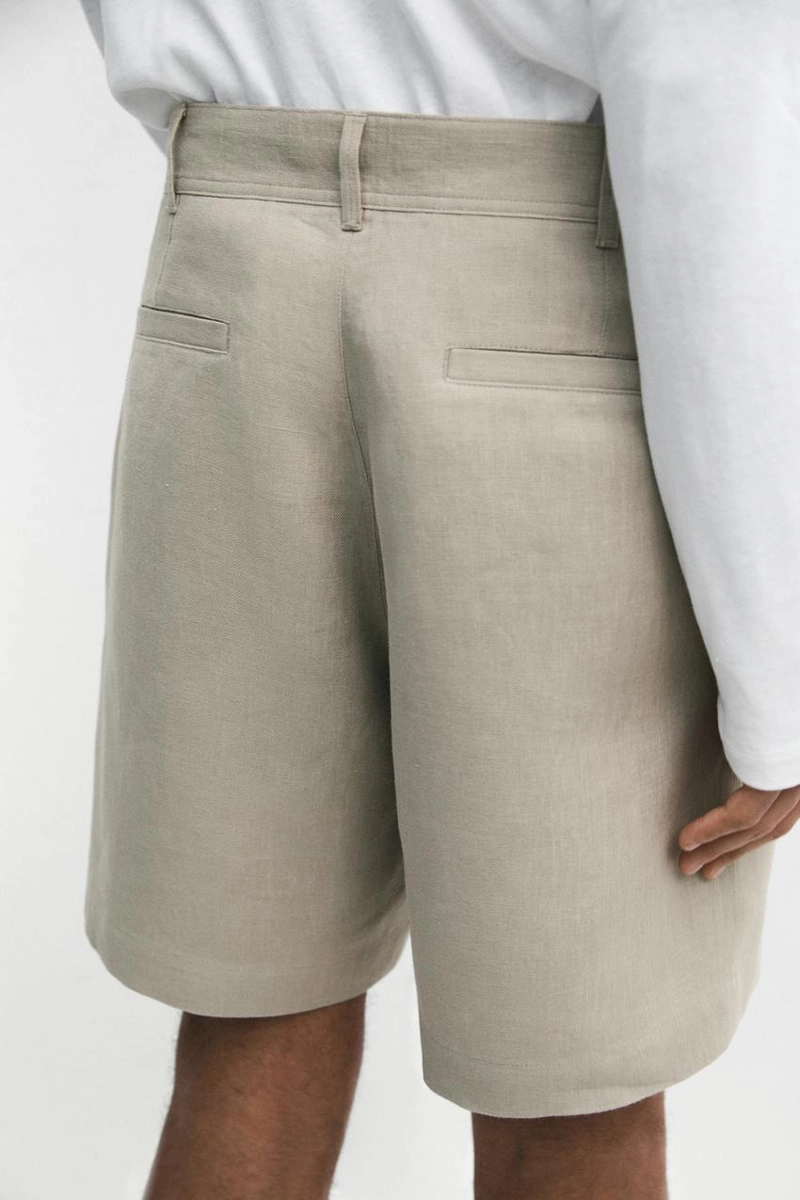Шорты-бермуды из 100% льна
