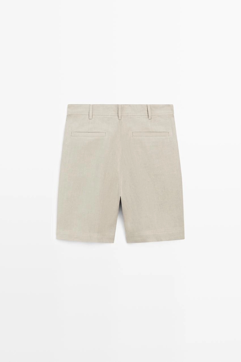 Шорты-бермуды из 100% льна