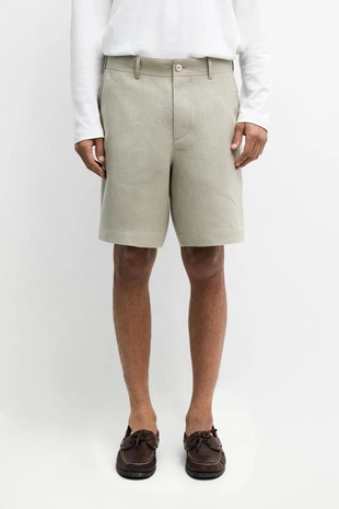 Шорты-бермуды из 100% льна- Заказать в России