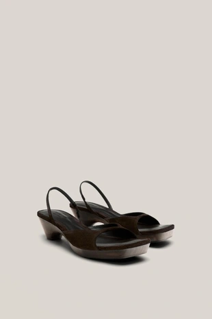 BROWN | 1630/757/700 - Massimo Dutti Сандалии на деревянном каблуке - LIMITED EDITION