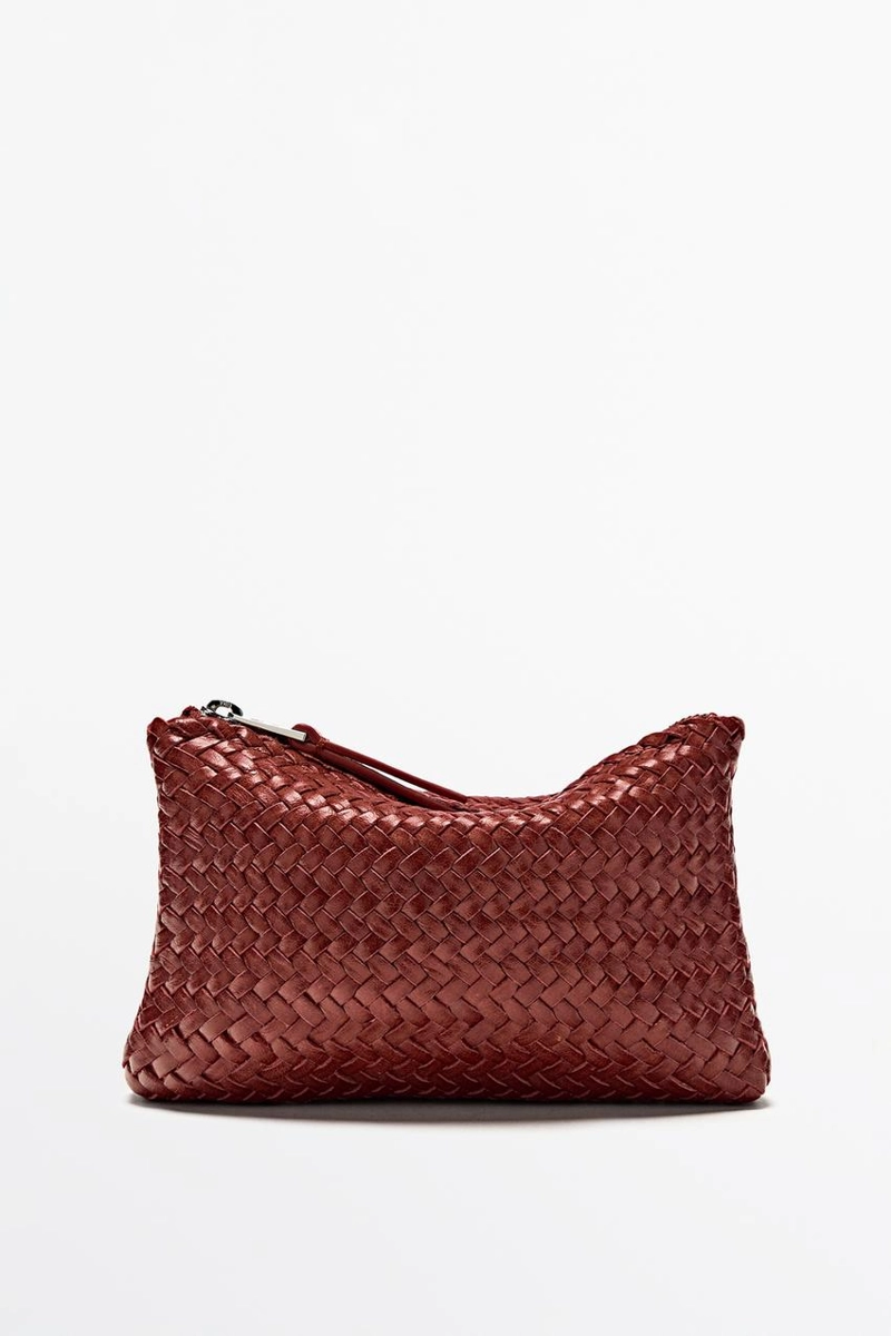 Сумочка-клатч из плетеной кожи наппа