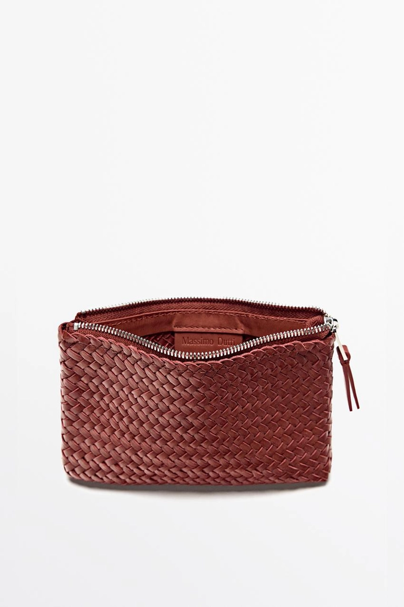 Сумочка-клатч из плетеной кожи наппа