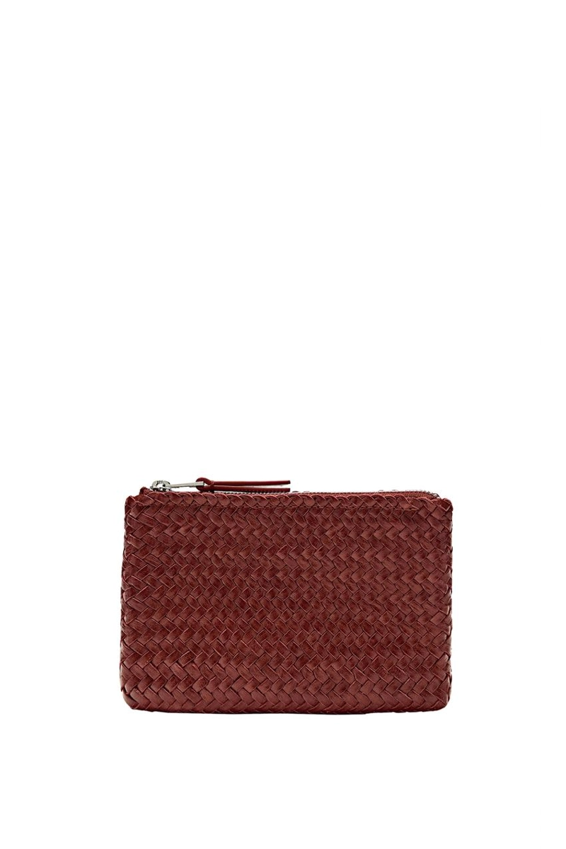 Сумочка-клатч из плетеной кожи наппа