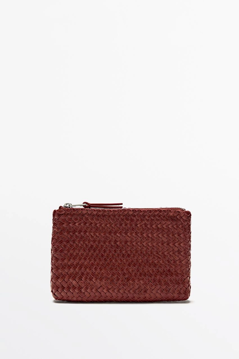 Сумочка-клатч из плетеной кожи наппа