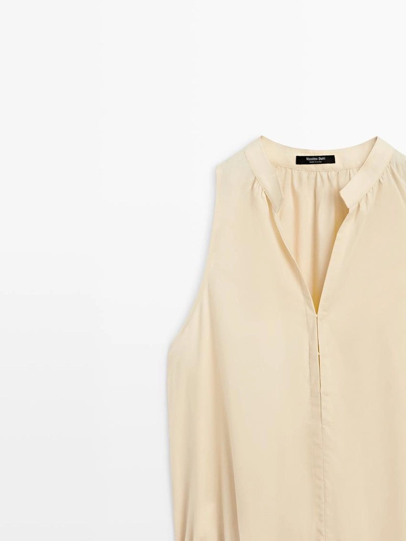 Платье миди из 100% хлопка с эластичным поясом