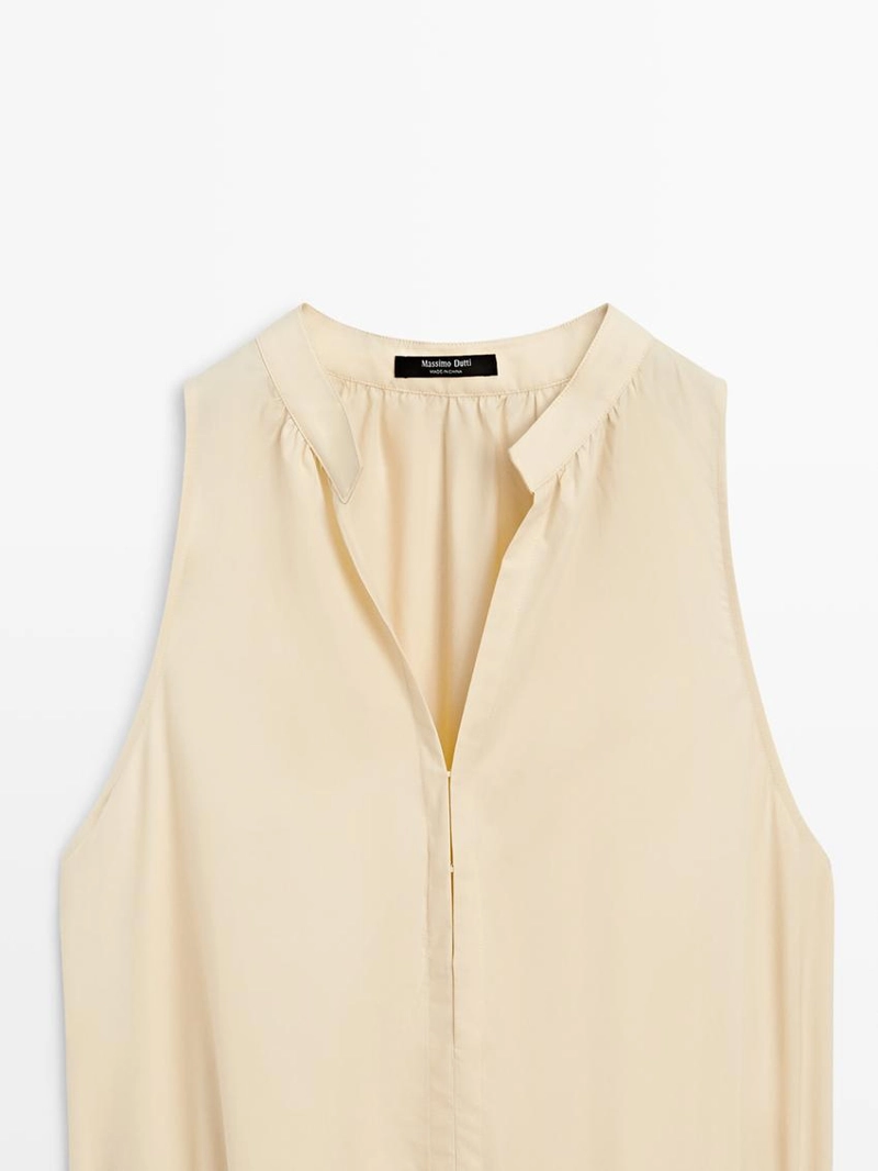 Платье миди из 100% хлопка с эластичным поясом