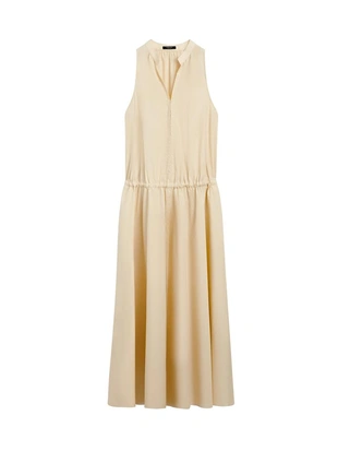 Платье миди из 100% хлопка с эластичным поясом- Заказать в России