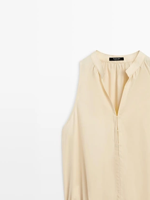 Платье миди из 100% хлопка с эластичным поясом- Заказать в России