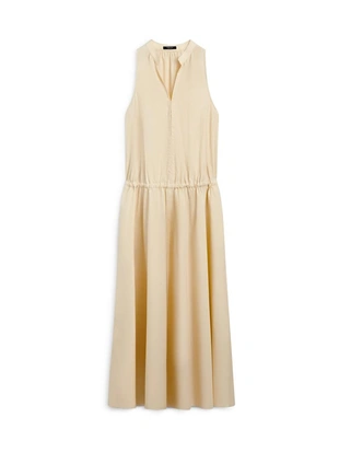 Платье миди из 100% хлопка с эластичным поясом- Заказать в России