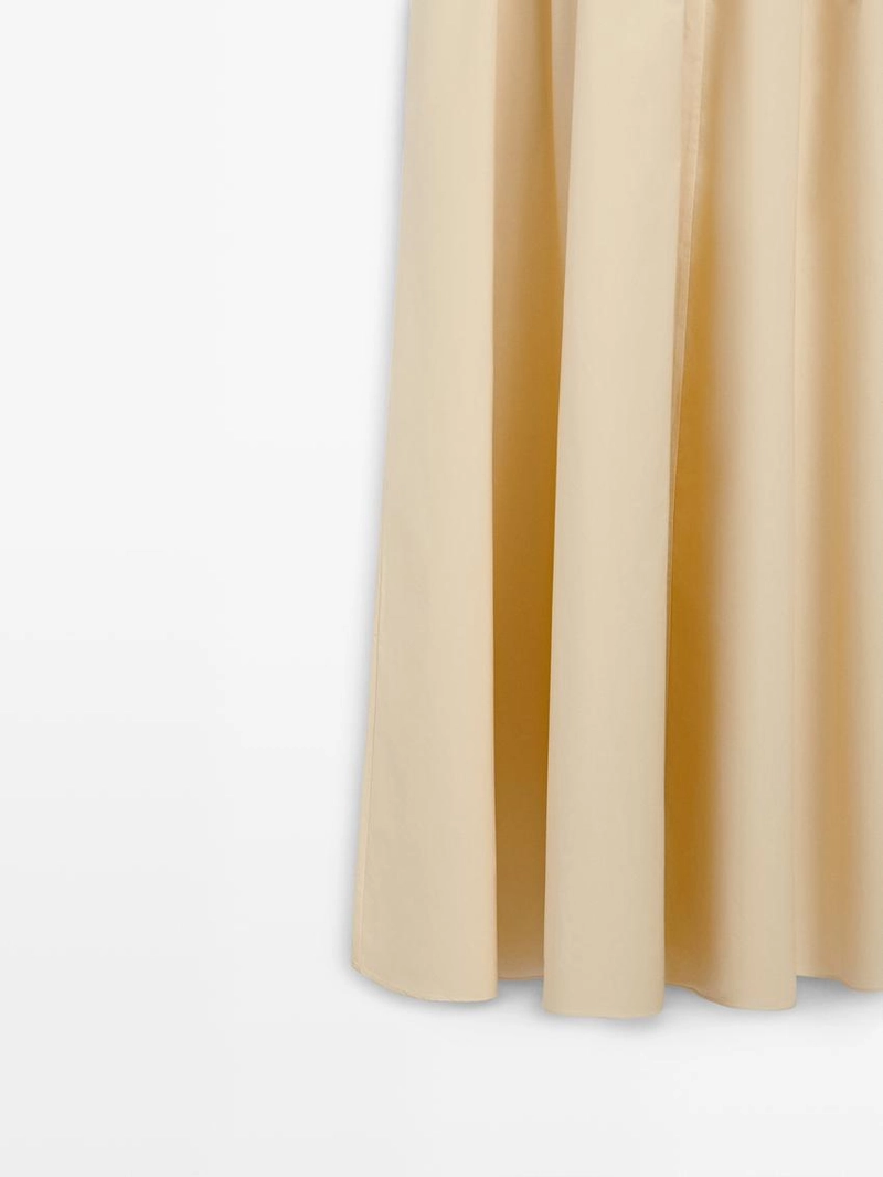 Платье миди из 100% хлопка с эластичным поясом